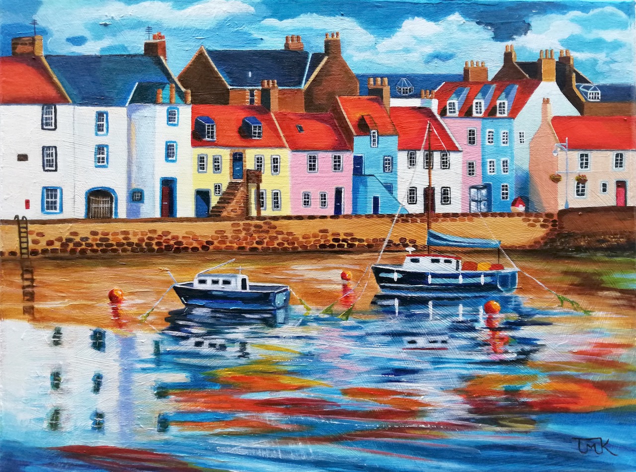 St Monans Colourful Cottages by Teresa Maria Kemp