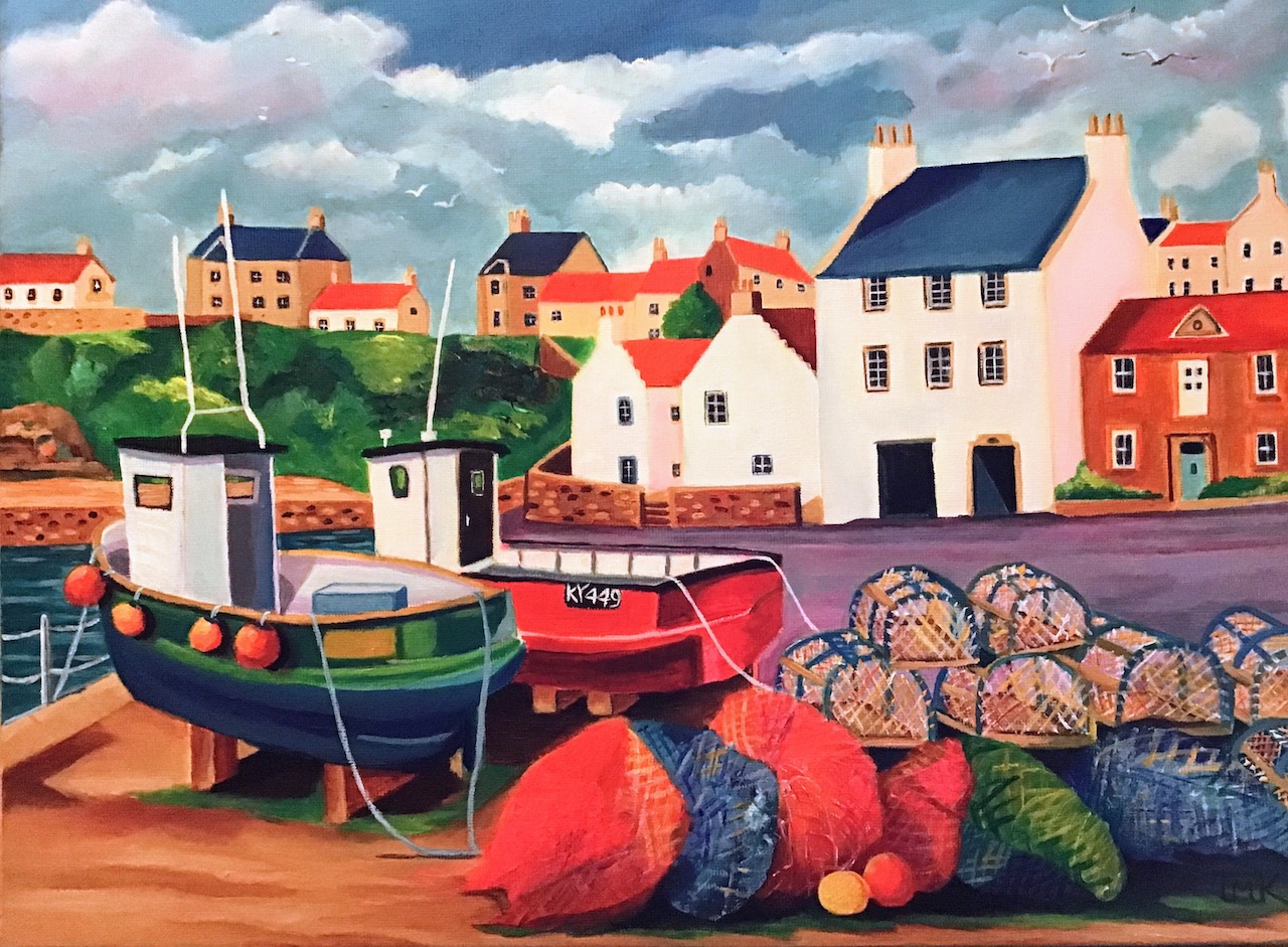 Boats at Crail by Teresa Maria Kemp