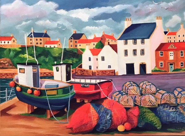 Boats at Crail by Teresa Maria Kemp