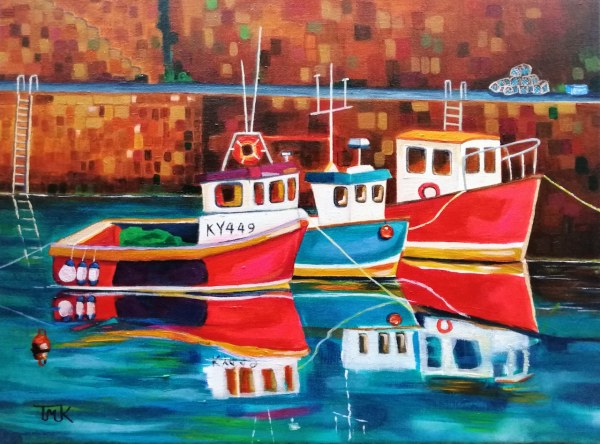 Fishing Boats At Crail Harbour by Teresa Maria Kemp
